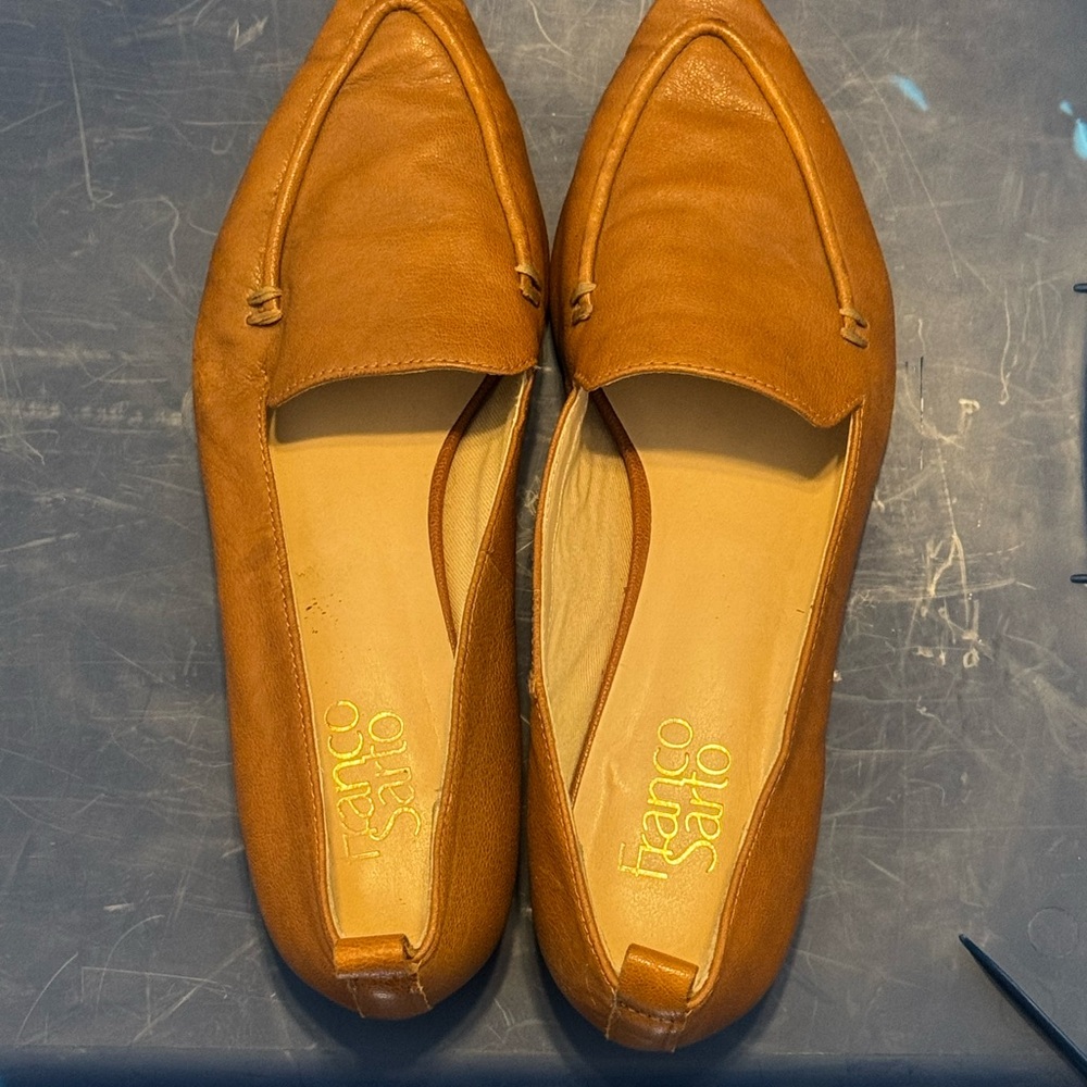 Franco Sarto Tan Leather Loafers